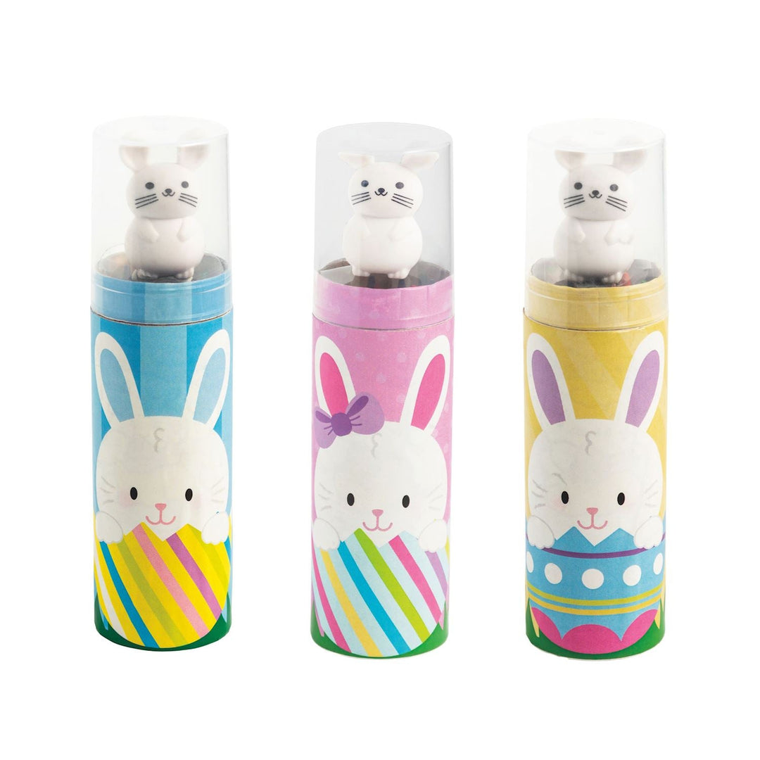 EASTER COLORED PENCIL & ERASER SET Mud Pie Easter Gifts & Basket Fillers EASTER COLORED PENCIL & ERASER SET Bonjour Fete - Party Supplies