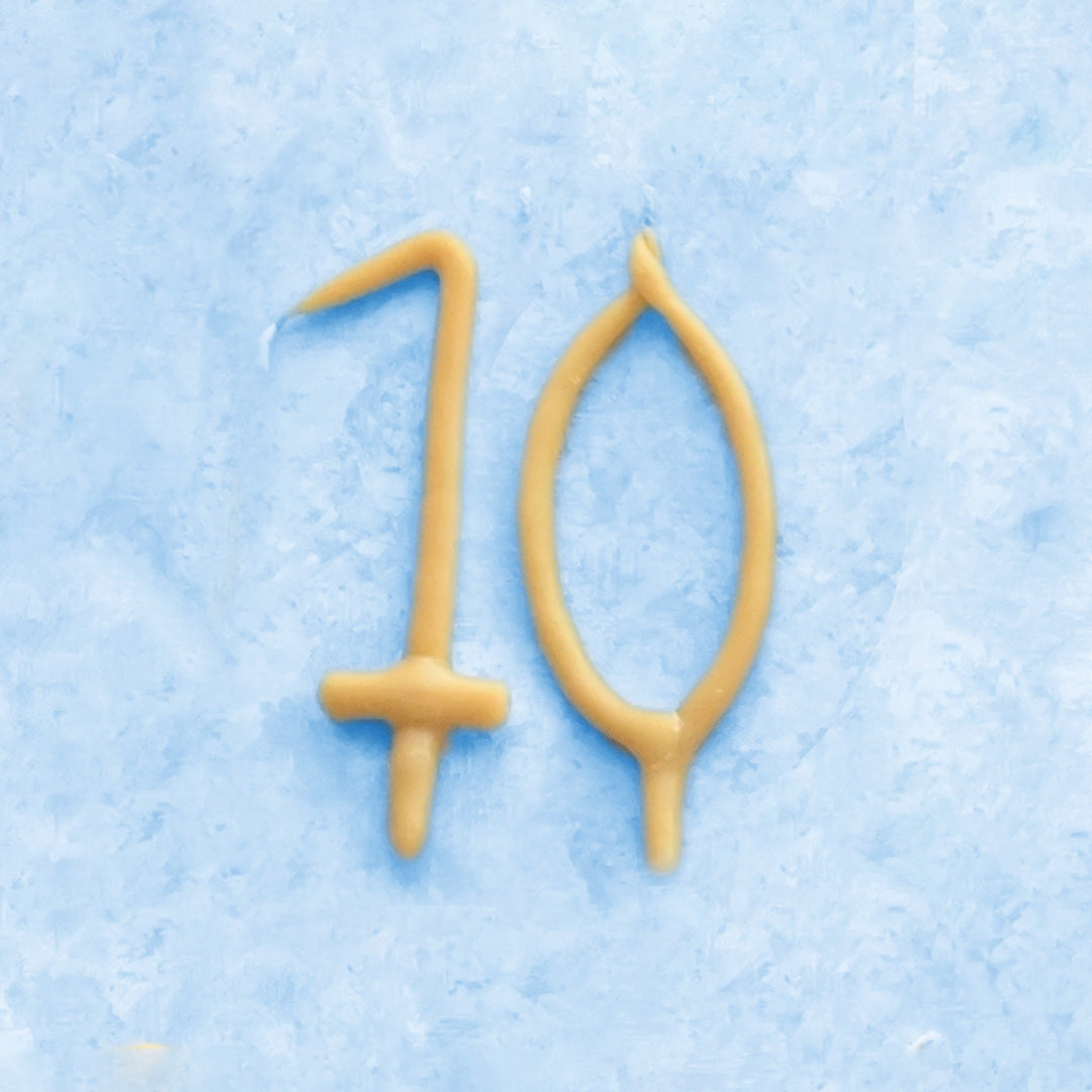 10th Birthday Beeswax Number Candle Set