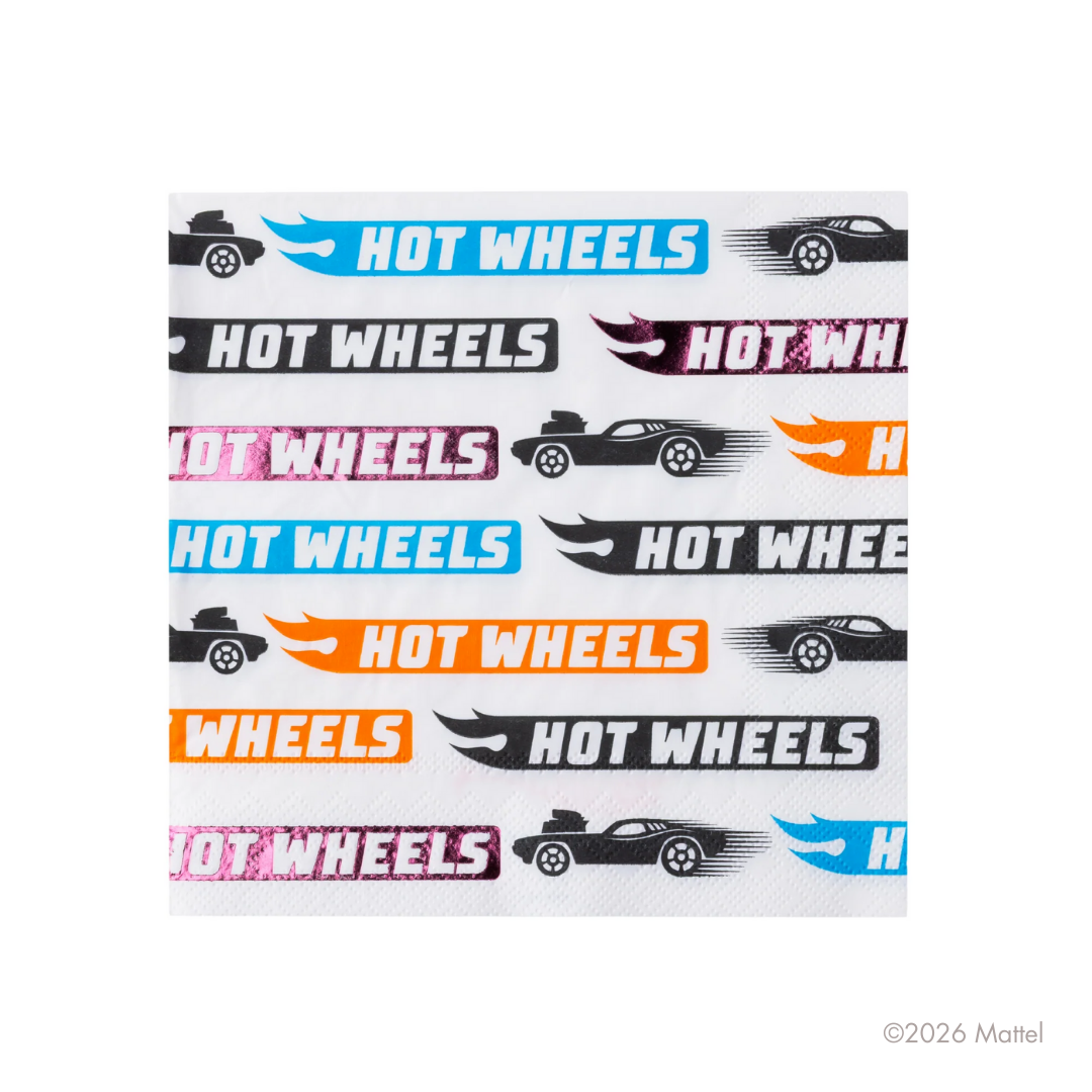 HOT WHEELS™  X BONJOUR FETE MULTICOLOR RACE CAR LARGE NAPKINS Bonjour Fete Napkins HOT WHEELS™  X BONJOUR FETE MULTICOLOR RACE CAR LARGE NAPKINS Bonjour Fete - Party Supplies