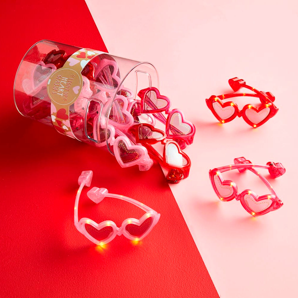 LIGHT UP HEART GLASSES Mud Pie Valentine's Day Accessories LIGHT UP HEART GLASSES Bonjour Fete - Party Supplies