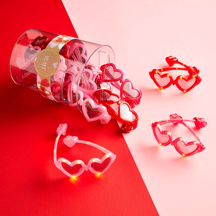 LIGHT UP HEART GLASSES Mud Pie Valentine's Day Accessories LIGHT UP HEART GLASSES Bonjour Fete - Party Supplies