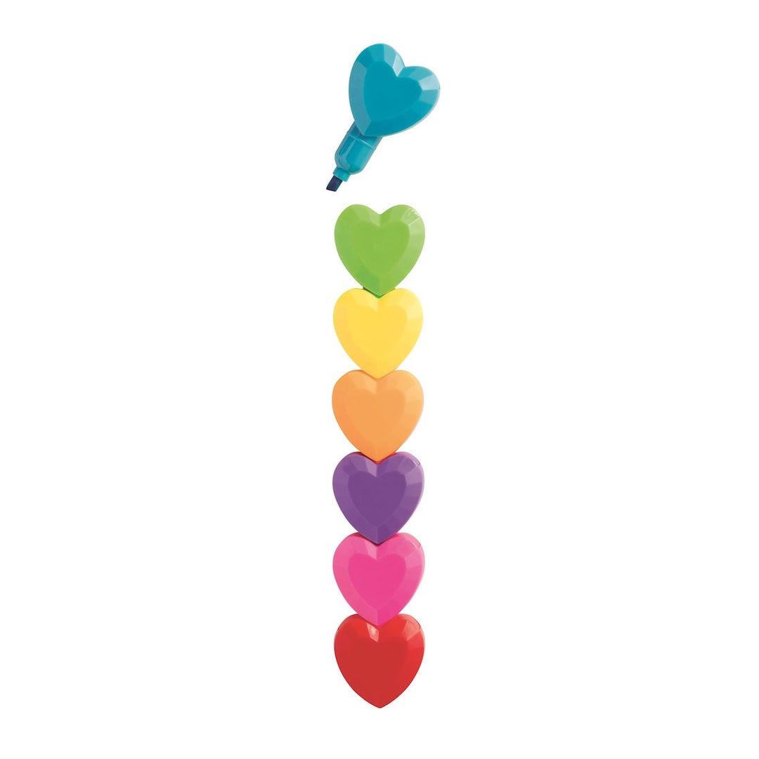 HEART STACKING MARKERS Mud Pie Valentine's Crafts Opaque HEART STACKING MARKERS Bonjour Fete - Party Supplies