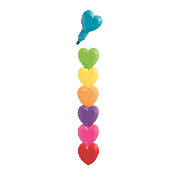 HEART STACKING MARKERS Mud Pie Valentine's Crafts Opaque HEART STACKING MARKERS Bonjour Fete - Party Supplies