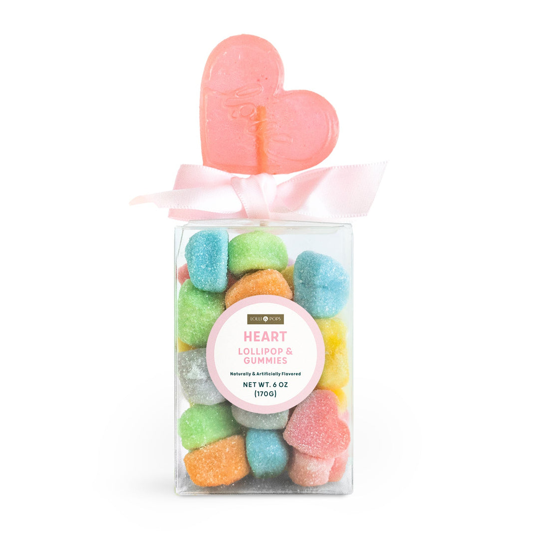 HEART LOLLIPOP & GUMMY CANDY Lollli & Pops Candy HEART LOLLIPOP & GUMMY CANDY Bonjour Fete - Party Supplies