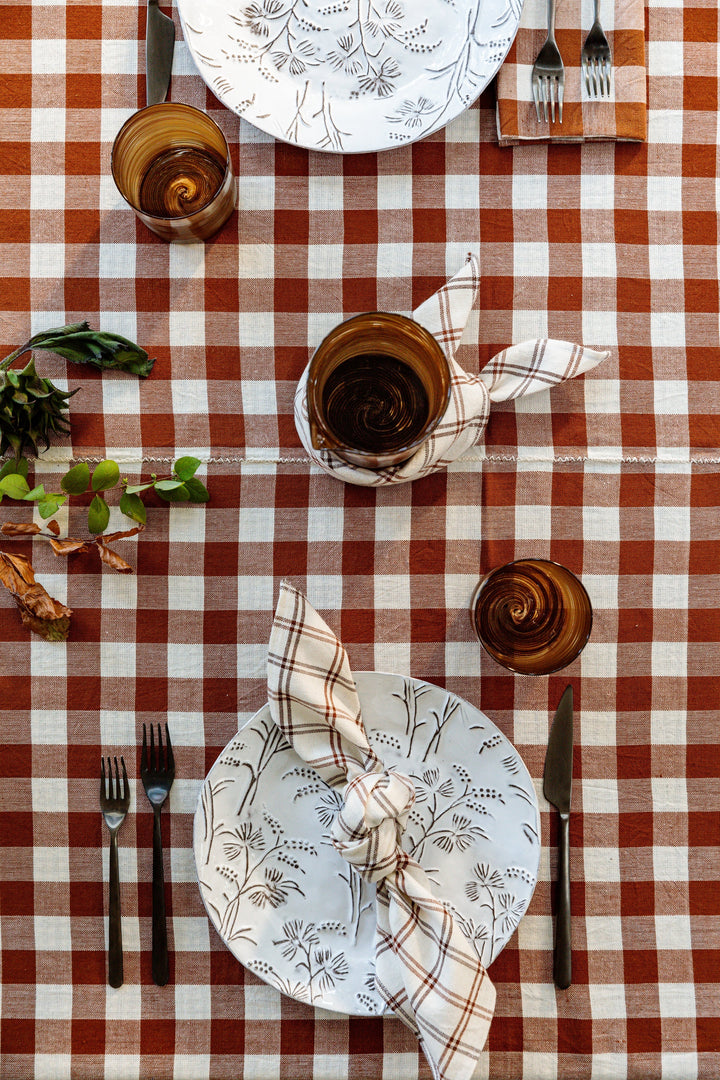 GINGHAM - Nutmeg Tablecloth Heather Taylor Home variable GINGHAM - Nutmeg Tablecloth Bonjour Fete - Party Supplies