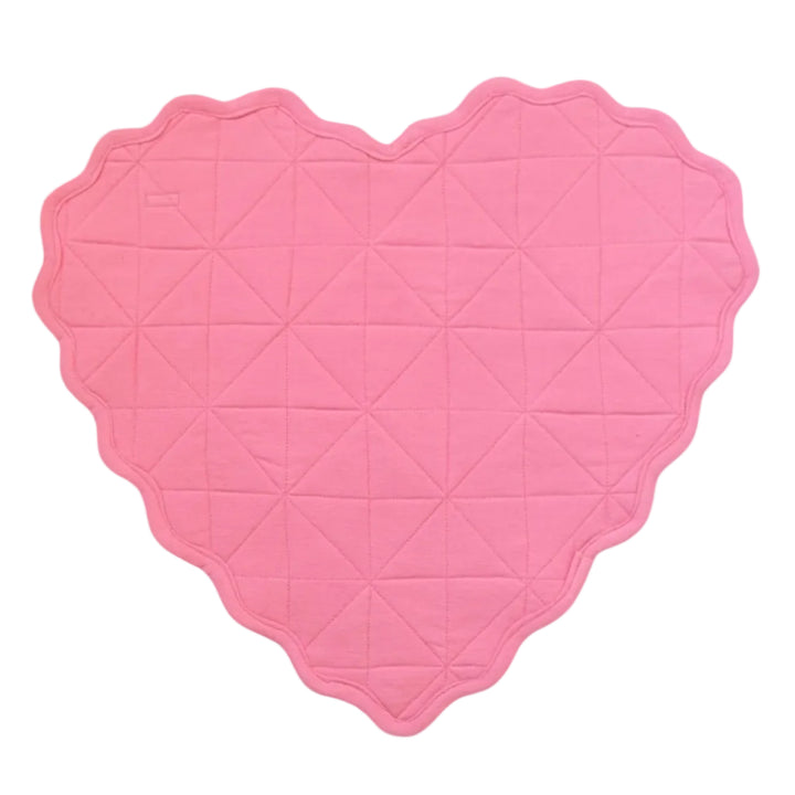 SOLID - Peony Quilted Heart Placemat Heather Taylor Home simple SOLID - Peony Quilted Heart Placemat Bonjour Fete - Party Supplies