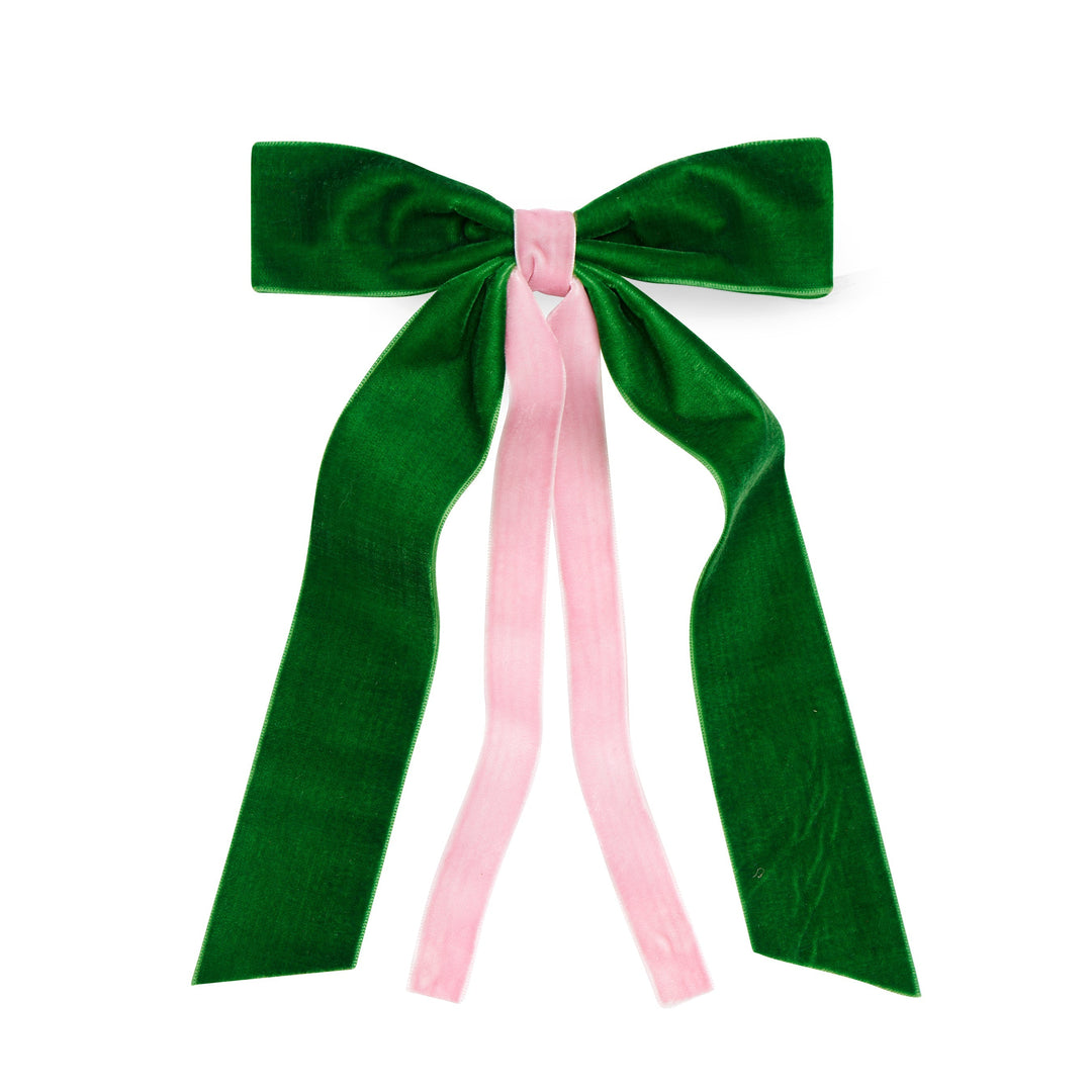 Shiraleah Two-Tone Velvet Bow Clip Shiraleah Retail Hair Accessories GREEN Shiraleah Two-Tone Velvet Bow Clip Bonjour Fete - Party Supplies