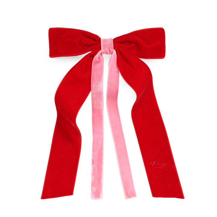 Shiraleah Two-Tone Velvet Bow Clip Shiraleah Retail Hair Accessories RED Shiraleah Two-Tone Velvet Bow Clip Bonjour Fete - Party Supplies