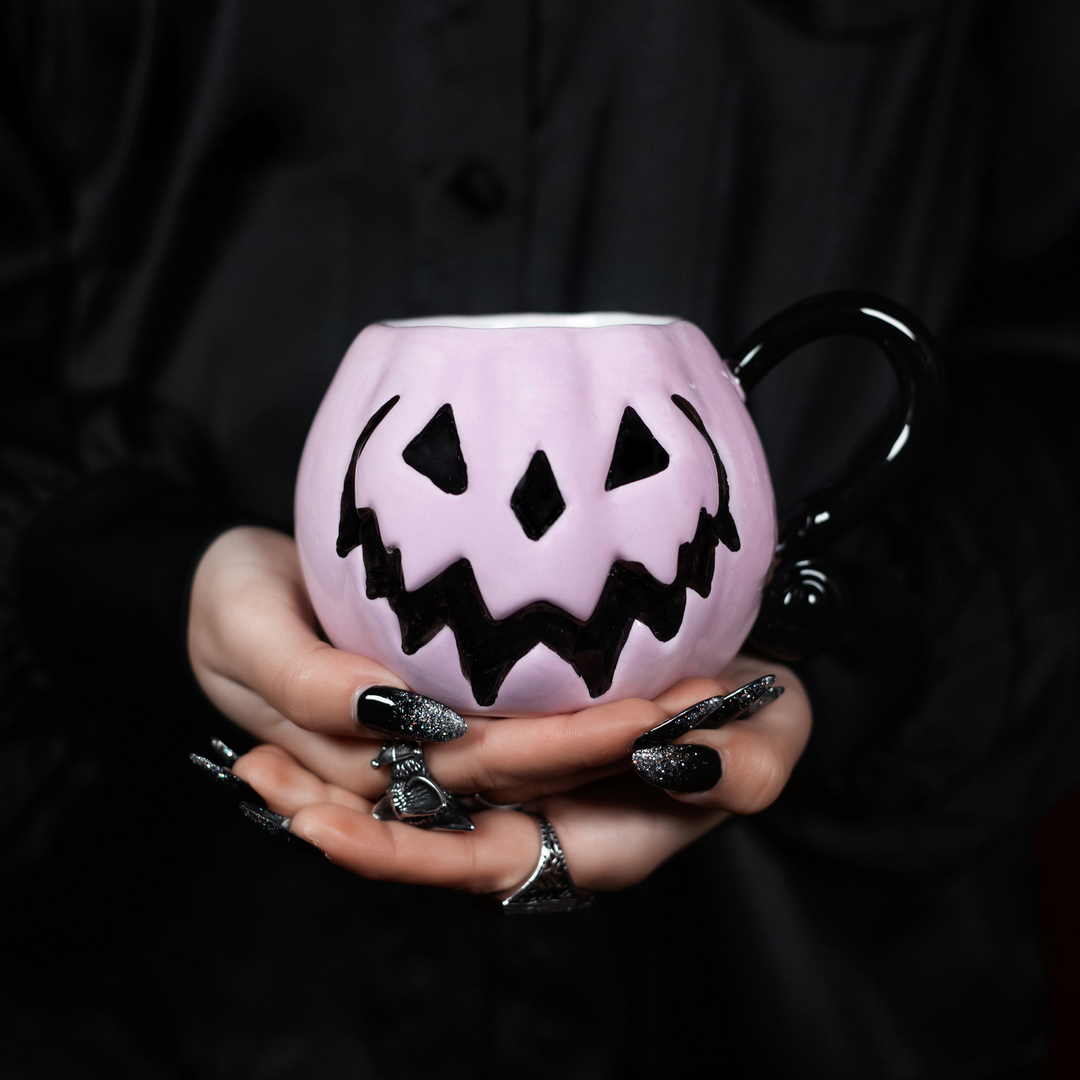 Pink Jack-O-Lantern Mug Bonjour Fete Party Supplies Halloween Home Decor