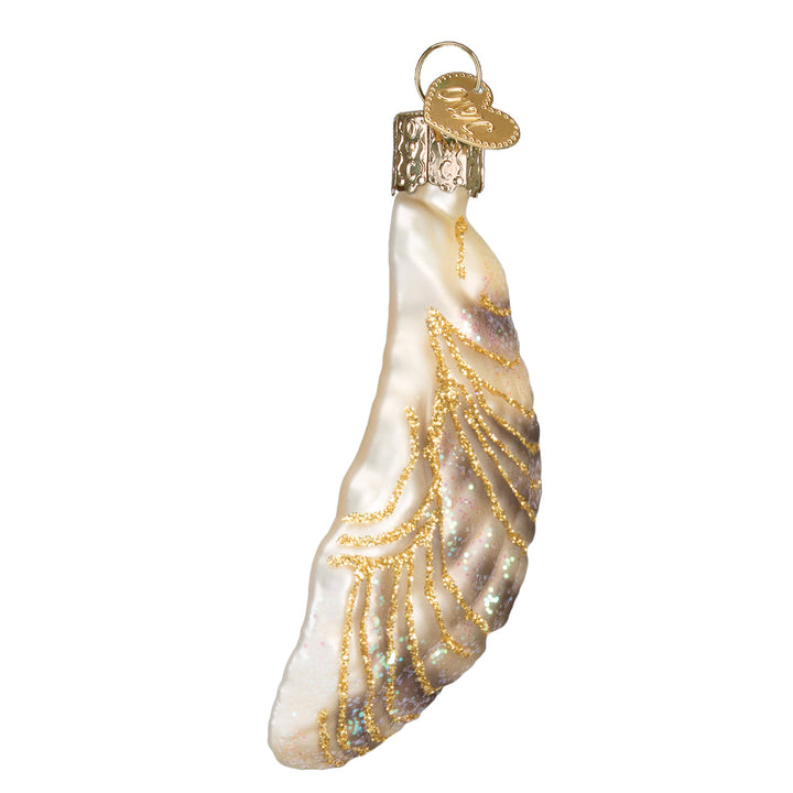 Oyster With Pearl Ornament Old World Christmas 2.25 X 2 X 1 / 12454 Oyster With Pearl Ornament Bonjour Fete - Party Supplies