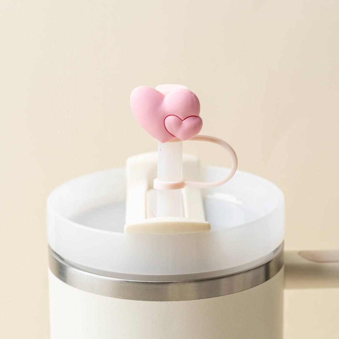 HEART & BOW STRAW TOPPER SET The Darling Effect HEART & BOW STRAW TOPPER SET Bonjour Fete - Party Supplies