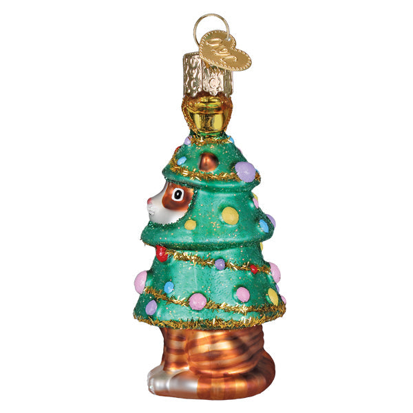 Side of the Meowmas tree ornament with the cat's face peeking out