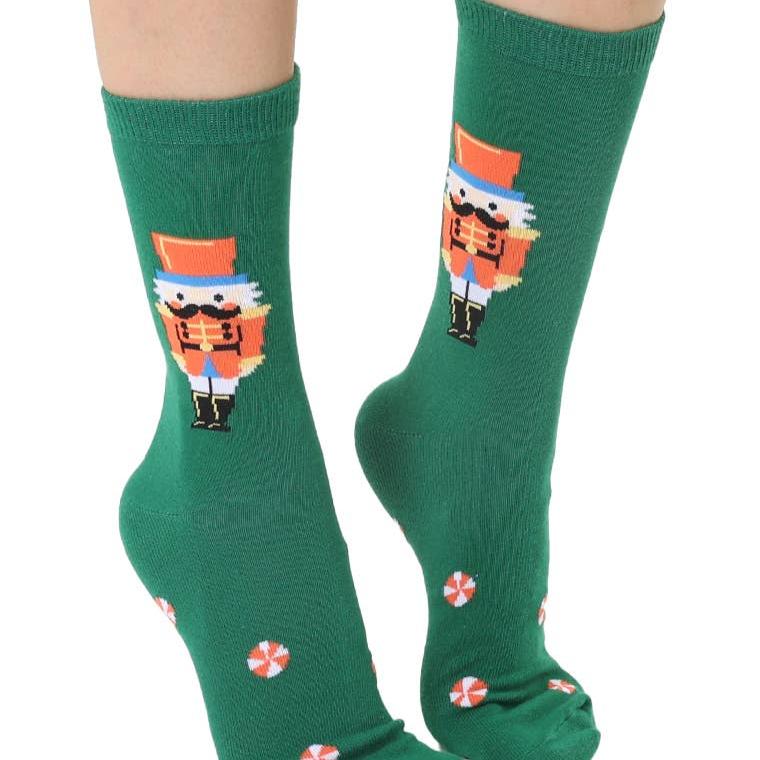 3D Packaged Crew Socks - Holiday - Nutcracker - Green Living Royal Bonjour Fete - Party Supplies