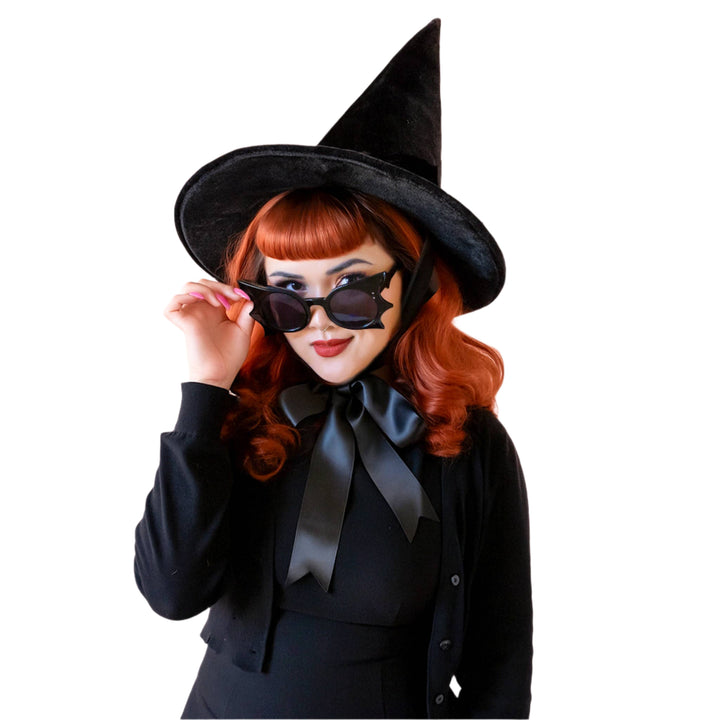 Wicked Witch Hat | Black Velvet | Halloween Sunshine Studios Wicked Witch Hat | Black Velvet | Halloween Bonjour Fete - Party Supplies
