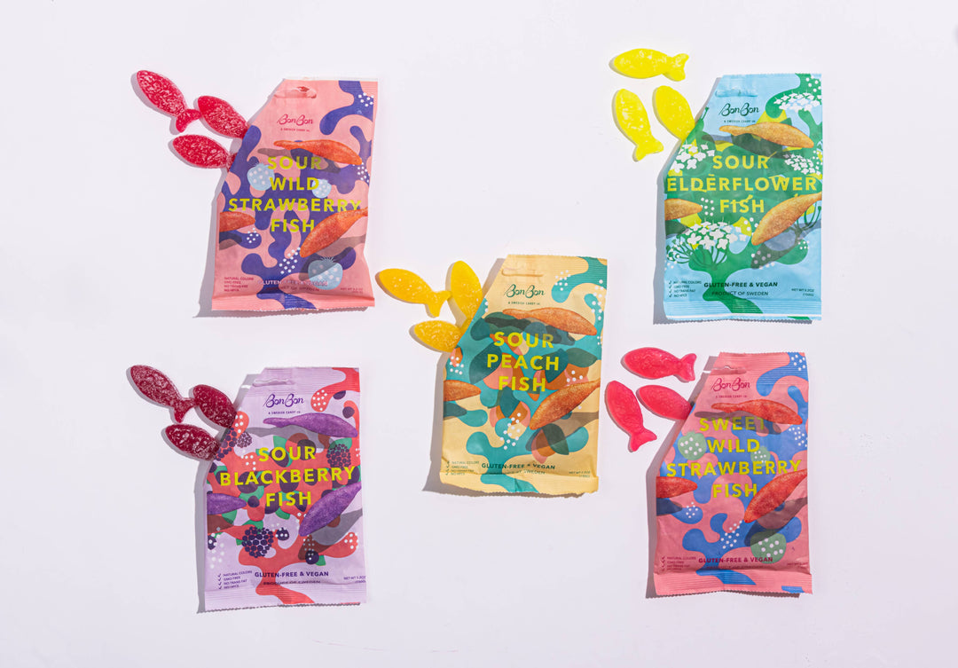 Sweet Wild Strawberry Fish - Swedish Candy 5.2oz (150g) BonBon - A Swedish Candy Co Sweet Wild Strawberry Fish - Swedish Candy 5.2oz (150g) Bonjour Fete - Party Supplies