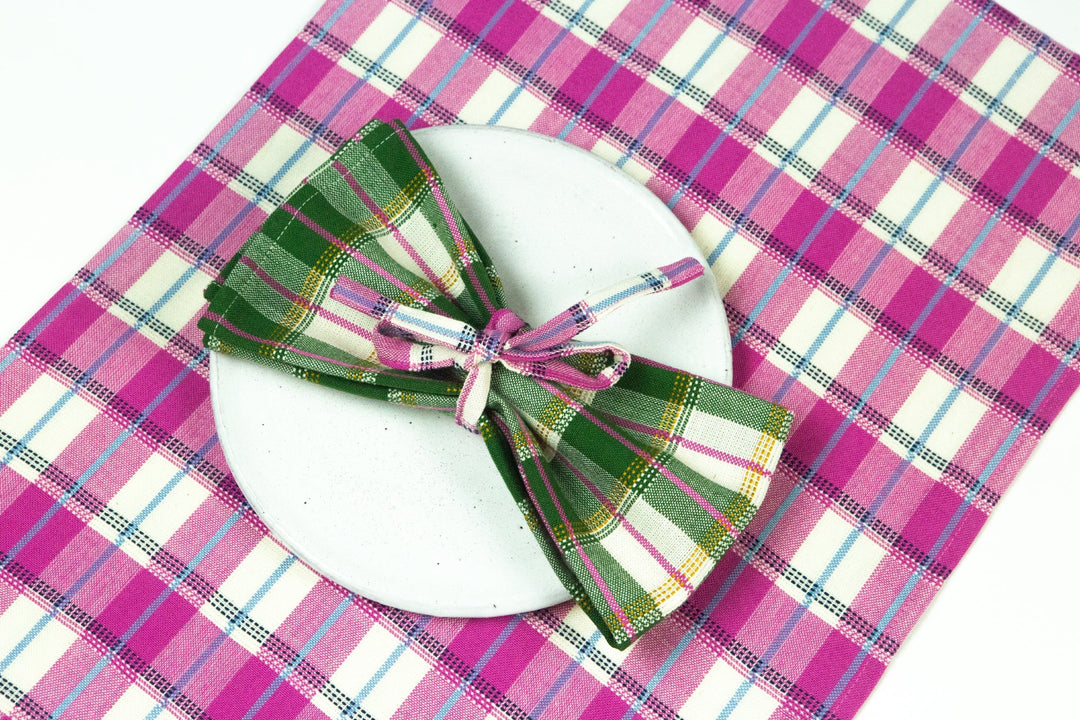 San Andres Gingham Forest & White Napkins Archive New York Kitchen San Andres Gingham Forest & White Napkins Bonjour Fete - Party Supplies