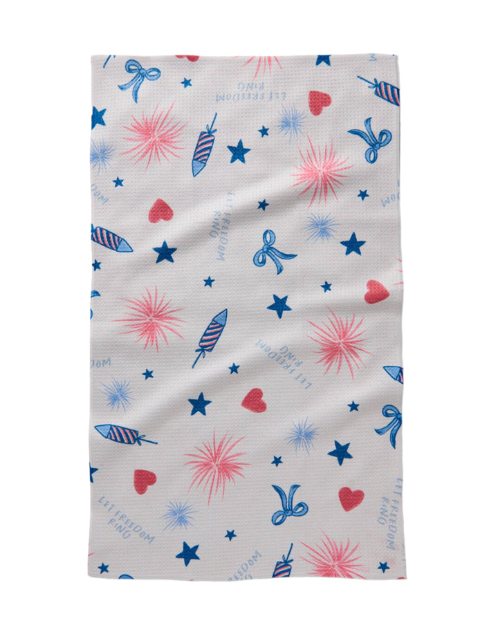 Freedom Tea Towel Geometry Freedom Tea Towel Bonjour Fete - Party Supplies