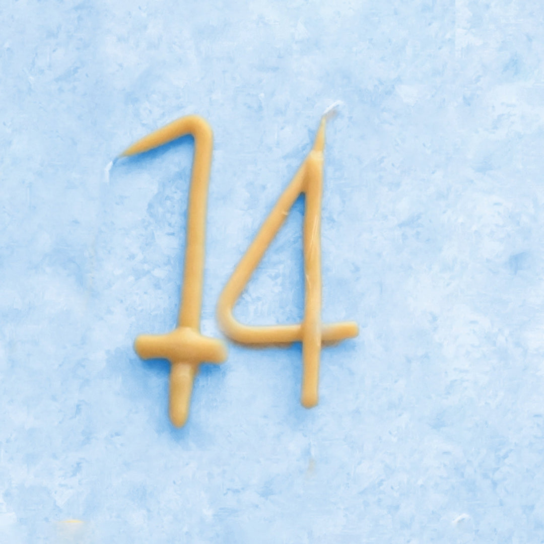 14th Birthday Beeswax Number Candle Set