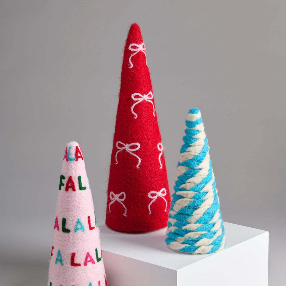 Shiraleah Assorted Set of 3 "Fa La La" Decorative Trees, Multi Shiraleah Retail Décor Shiraleah Assorted Set of 3 "Fa La La" Decorative Trees, Multi Bonjour Fete - Party Supplies