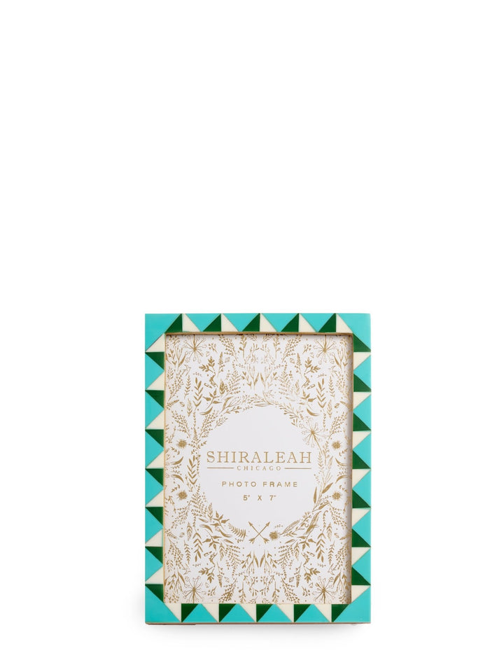 Shiraleah Viva 5" x 7" Triangle Pattern Picture Frame, Turquoise