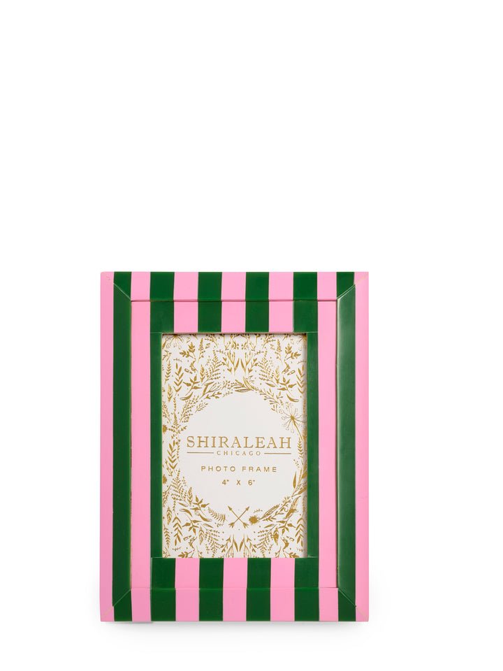 Shiraleah product packaging with green and pink stripes on a white background