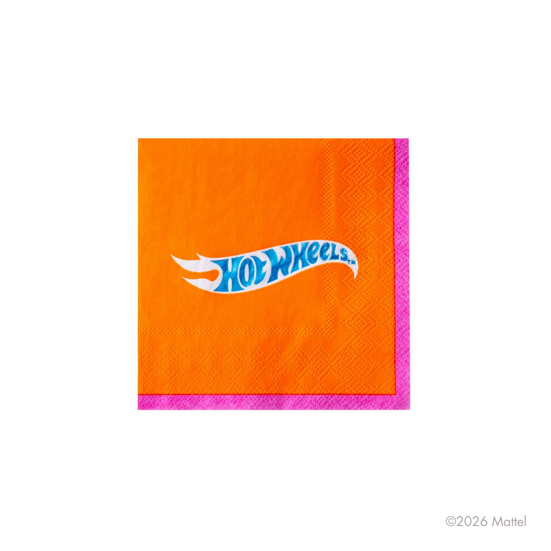 HOT WHEELS™ X BONJOUR FETE ORANGE SMALL NAPKINS Bonjour Fete Napkins HOT WHEELS™ X BONJOUR FETE ORANGE SMALL NAPKINS Bonjour Fete - Party Supplies