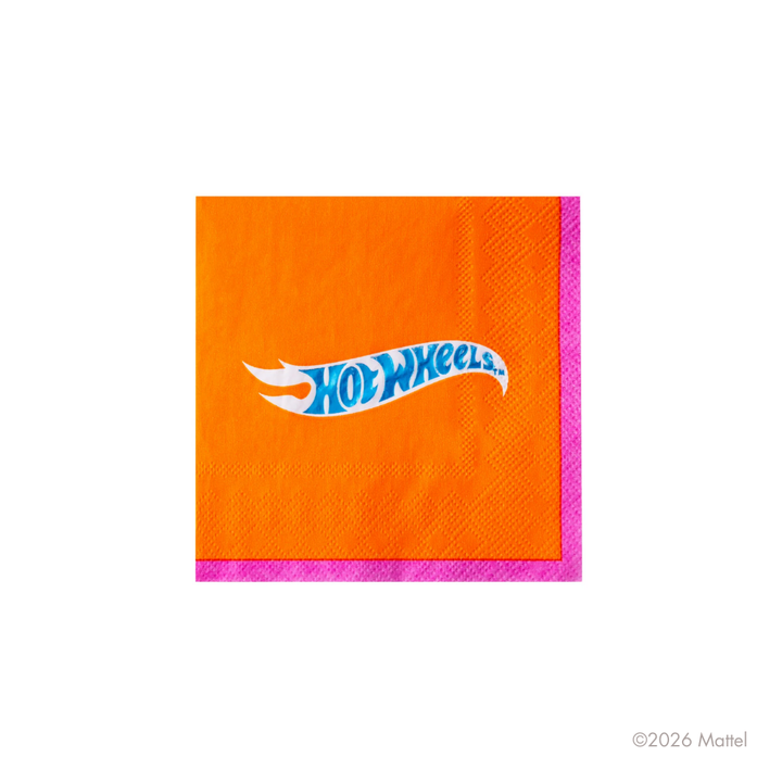 HOT WHEELS™ X BONJOUR FETE ORANGE SMALL NAPKINS Bonjour Fete Napkins HOT WHEELS™ X BONJOUR FETE ORANGE SMALL NAPKINS Bonjour Fete - Party Supplies