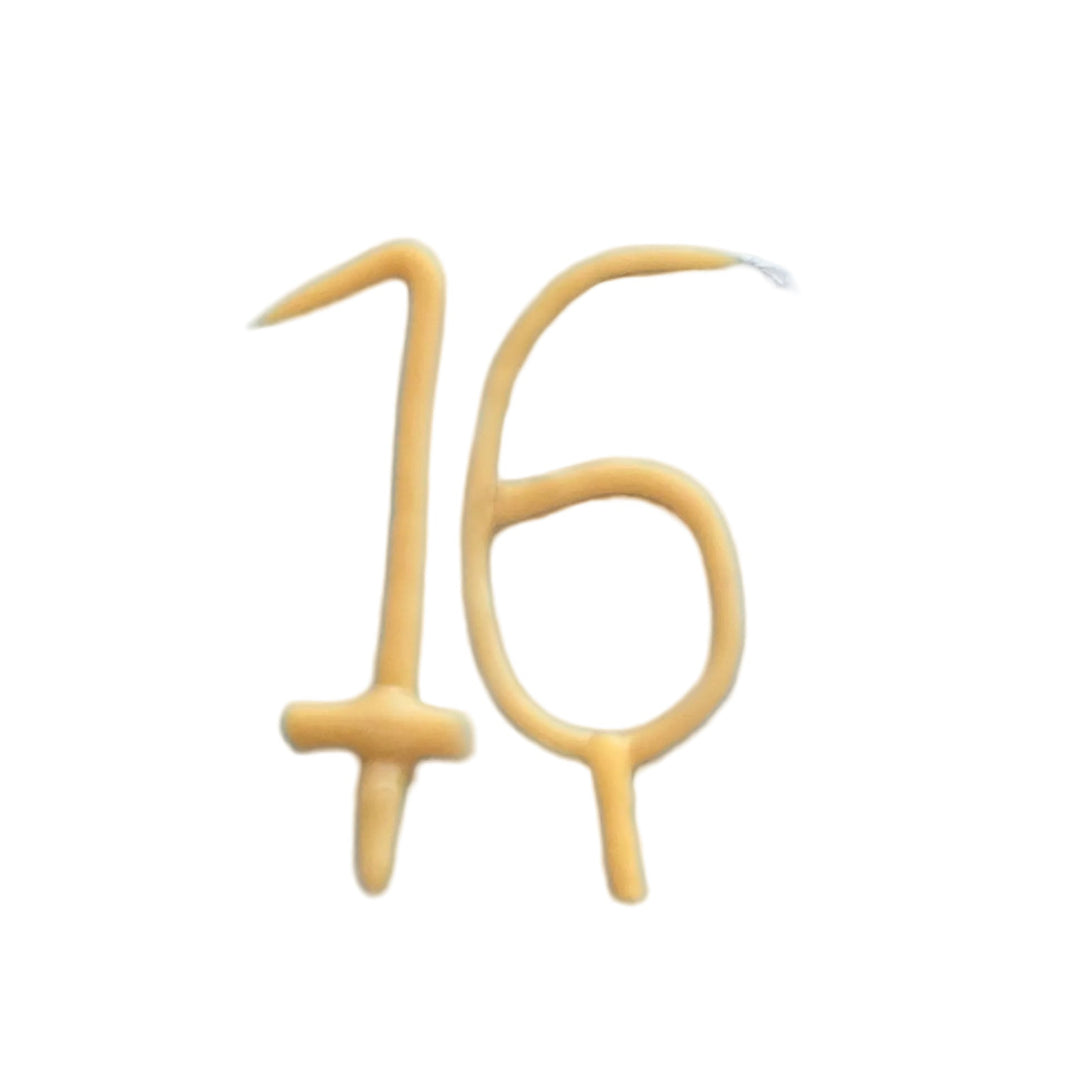 16th Birthday Beeswax Number Candle Set Camp Hollow Candles 16th Birthday Beeswax Number Candle Set Bonjour Fete - Party Supplies