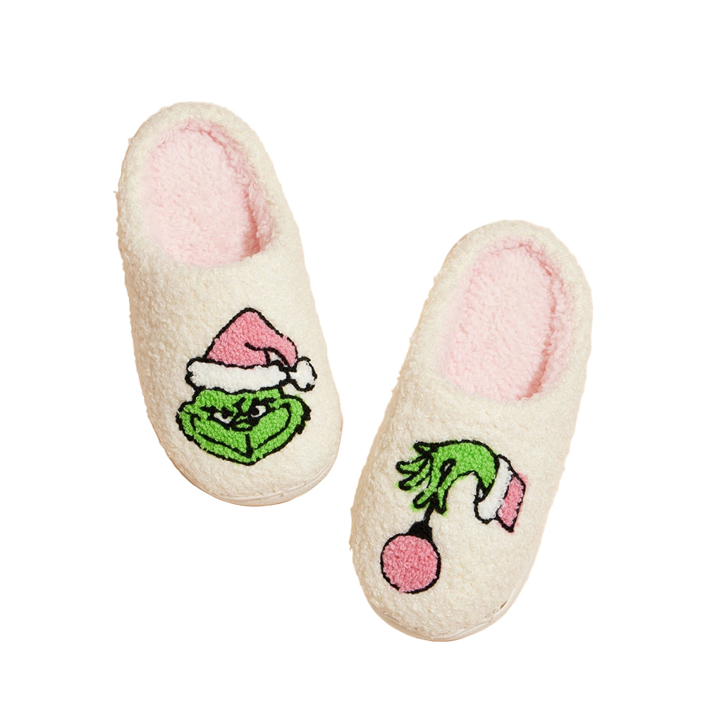GRINCH CHILDREN CHRISTMAS SLIPPERS Wona Trading, Inc. Stocking Stuffers & Holiday Party Favors GRINCH CHILDREN CHRISTMAS SLIPPERS Bonjour Fete - Party Supplies