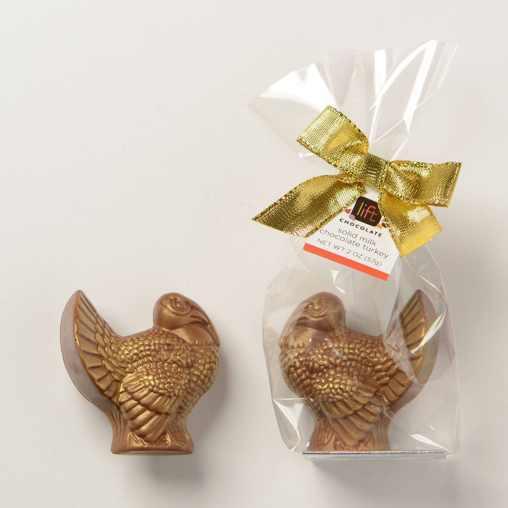Fall Thanksgiving Solid Turkey with Gold Luster Dust: Dark chocolate Lift Chocolate Fall Thanksgiving Solid Turkey with Gold Luster Dust: Dark chocolate Bonjour Fete - Party Supplies