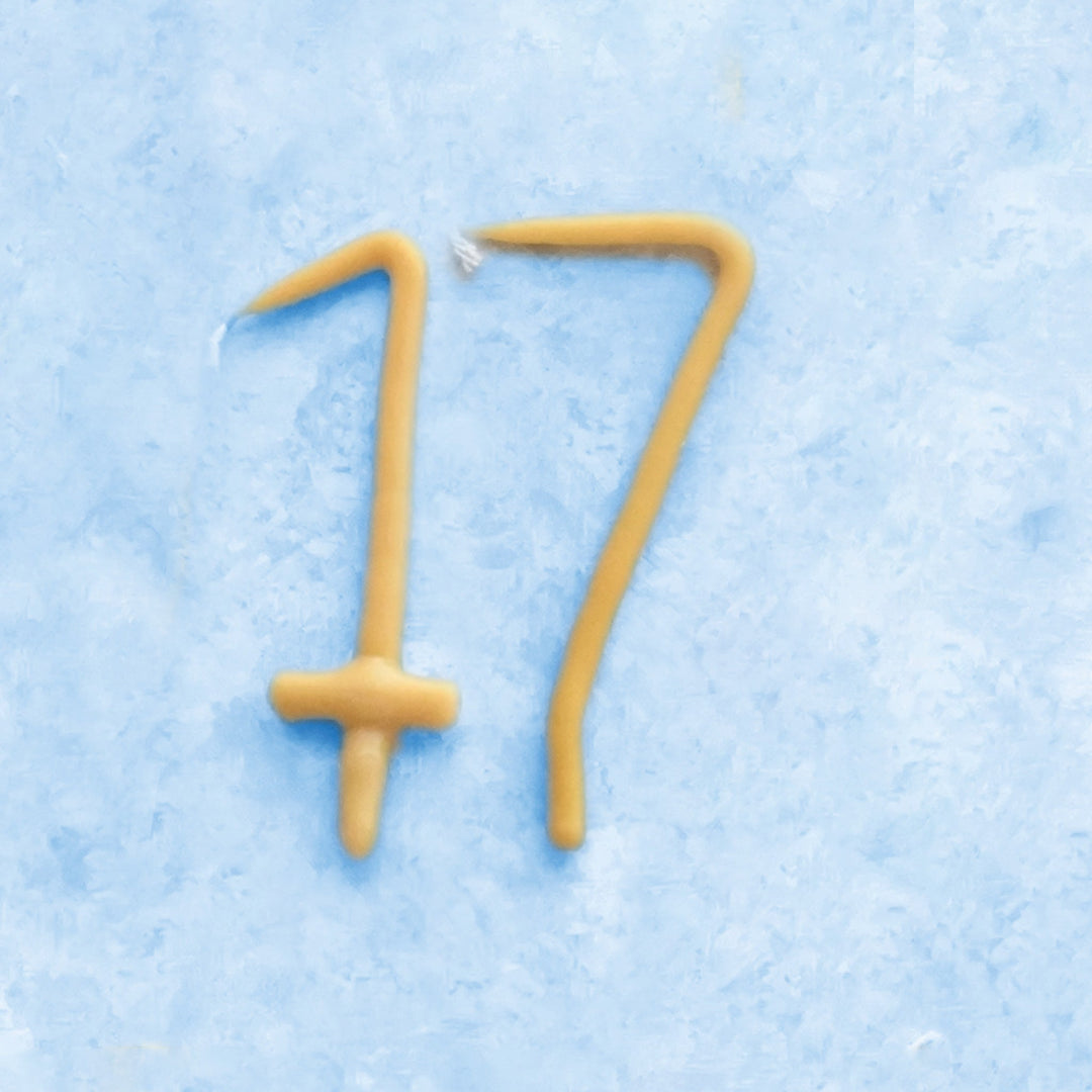 17th Birthday Beeswax Number Candle Set
