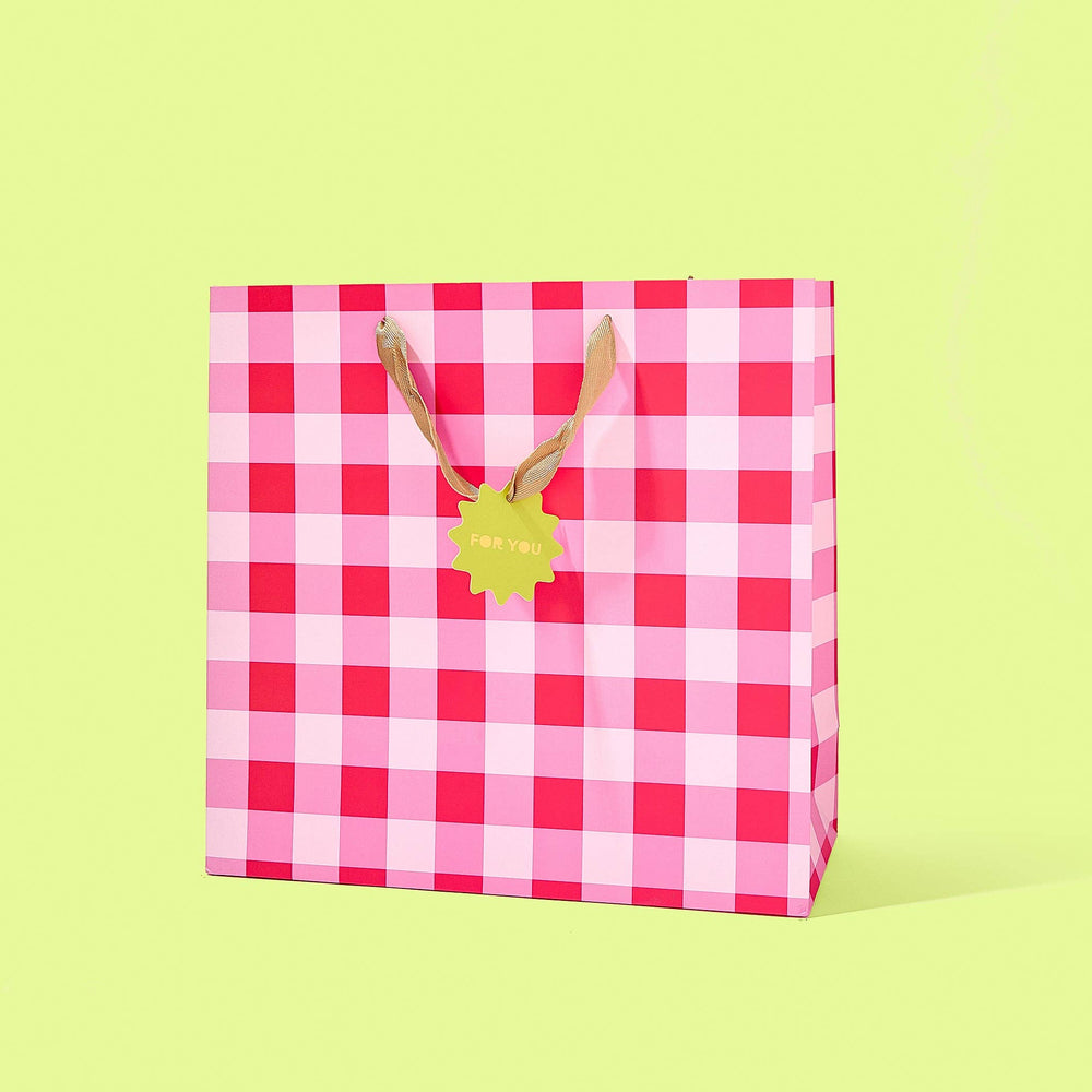 Red + Pink Gingham Gift Bags (4 Sizes) - Min. 4: Large Taylor Elliott Designs Red + Pink Gingham Gift Bags (4 Sizes) - Min. 4: Large Bonjour Fete - Party Supplies