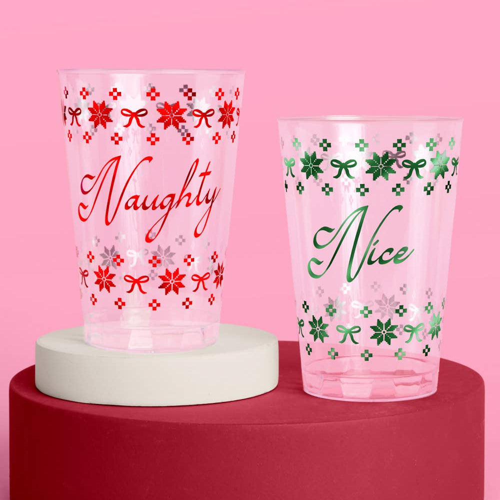 Naughty + Nice Cups - 30 plastic cups Christmas Xmas Party xo, Fetti Naughty + Nice Cups - 30 plastic cups Christmas Xmas Party Bonjour Fete - Party Supplies