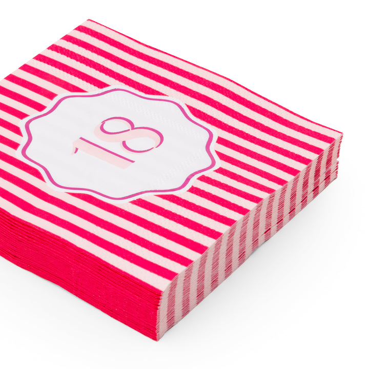 18TH BIRTHDAY COCKTAIL NAPKINS Bonjour Fete Napkins 18TH BIRTHDAY COCKTAIL NAPKINS Bonjour Fete - Party Supplies