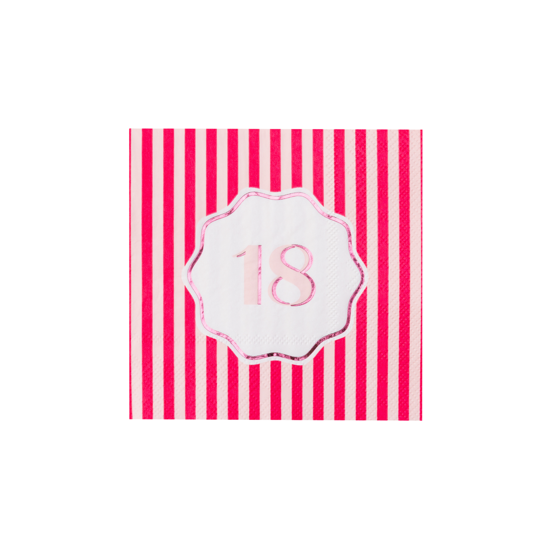 18TH BIRTHDAY COCKTAIL NAPKINS Bonjour Fete Napkins 18TH BIRTHDAY COCKTAIL NAPKINS Bonjour Fete - Party Supplies