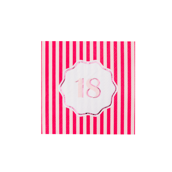 18TH BIRTHDAY COCKTAIL NAPKINS Bonjour Fete Napkins 18TH BIRTHDAY COCKTAIL NAPKINS Bonjour Fete - Party Supplies