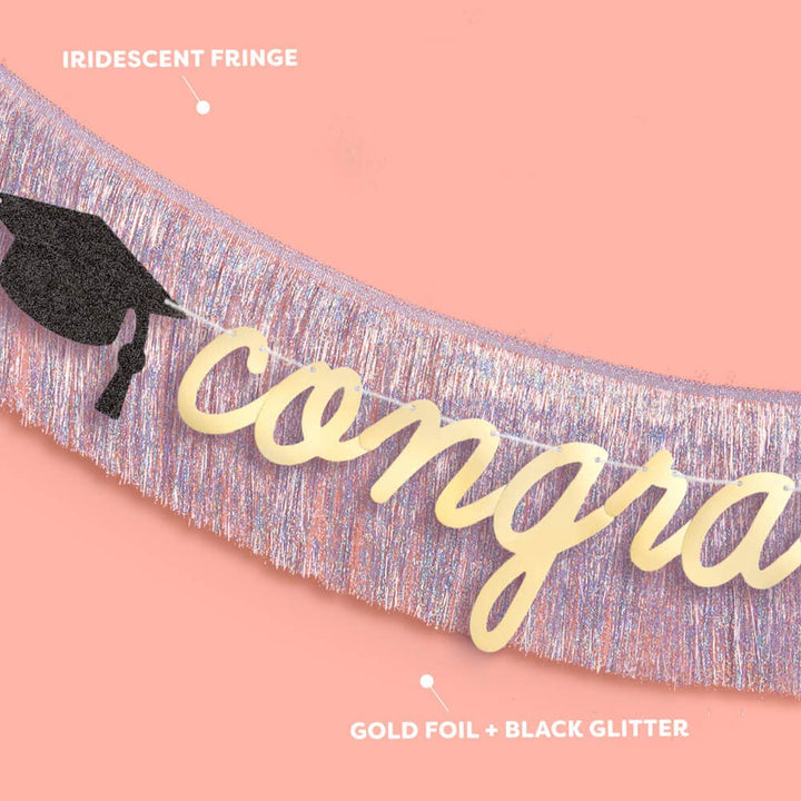 CONGRATS GRAD BANNER SET xo, Fetti Party Decor CONGRATS GRAD BANNER SET Bonjour Fete - Party Supplies