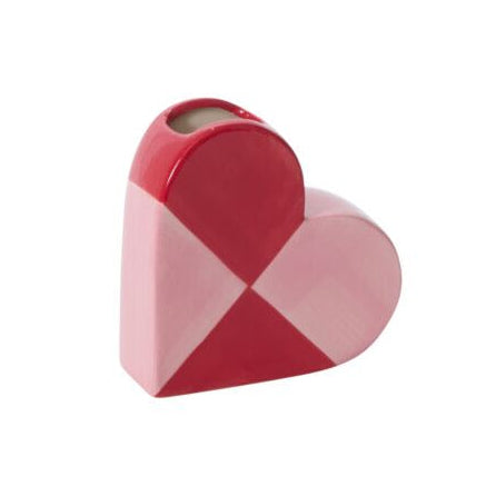 CHECKERED HEART BUDVASE Accent Decor Valentine's Day Decor CHECKERED HEART BUDVASE Bonjour Fete - Party Supplies