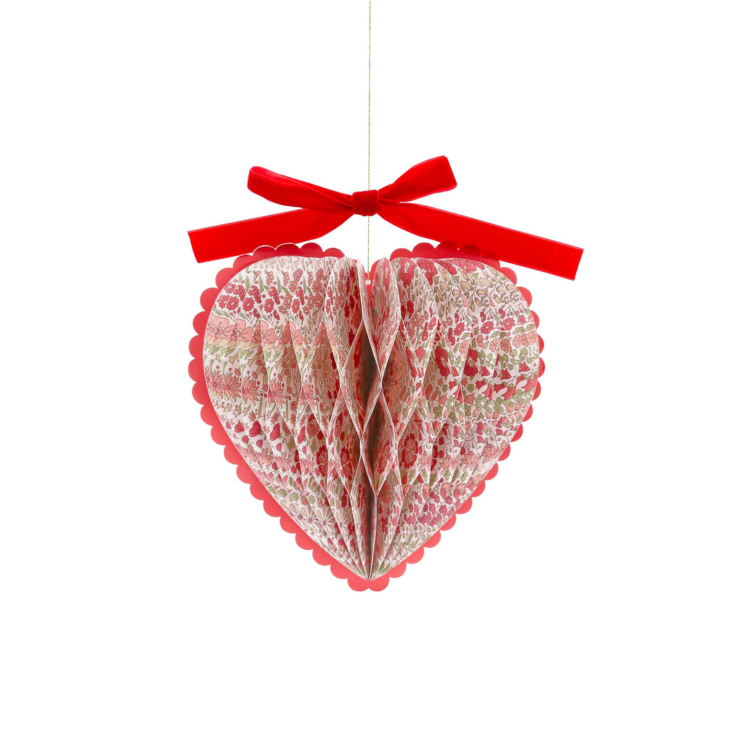 Meri Meri x Liberty Paper Honeycomb Heart Decorations Meri Meri Meri Meri x Liberty Paper Honeycomb Heart Decorations Bonjour Fete - Party Supplies