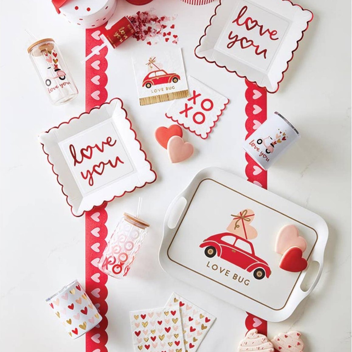 Heart Border Paper Table Runner