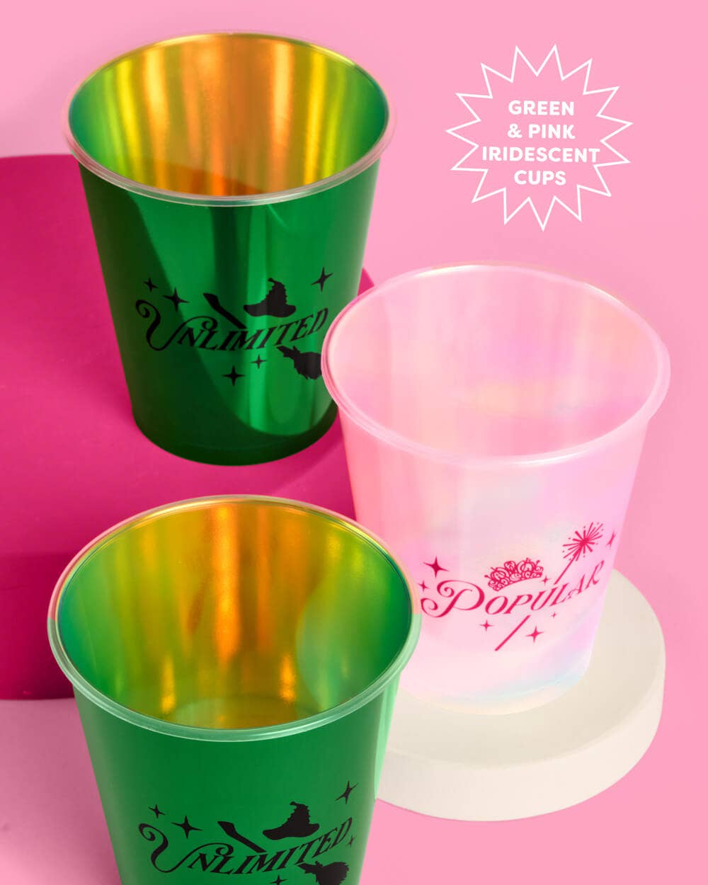Emerald City Cups - 16 plastic cups,Emerald City Cupcake Set - 24 sets of liners + toppers, wizard, witch, pink, green xo, Fetti Emerald City Cups - 16 plastic cups,Emerald City Cupcake Set - 24 sets of liners + toppers, wizard, witch, pink, green Bonjour Fete - Party Supplies