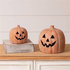Nesting Ceramic Jack O' Lanterns (Set Of 2) | Fall Decor Audrey's Home & Gift Nesting Ceramic Jack O' Lanterns (Set Of 2) | Fall Decor Bonjour Fete - Party Supplies