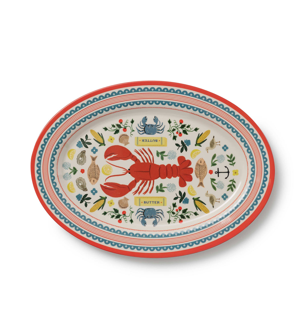 Seaside Melamine Serving Platter Rifle Paper Co. Seaside Melamine Serving Platter Bonjour Fete - Party Supplies