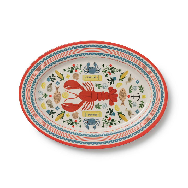 Seaside Melamine Serving Platter Rifle Paper Co. Seaside Melamine Serving Platter Bonjour Fete - Party Supplies