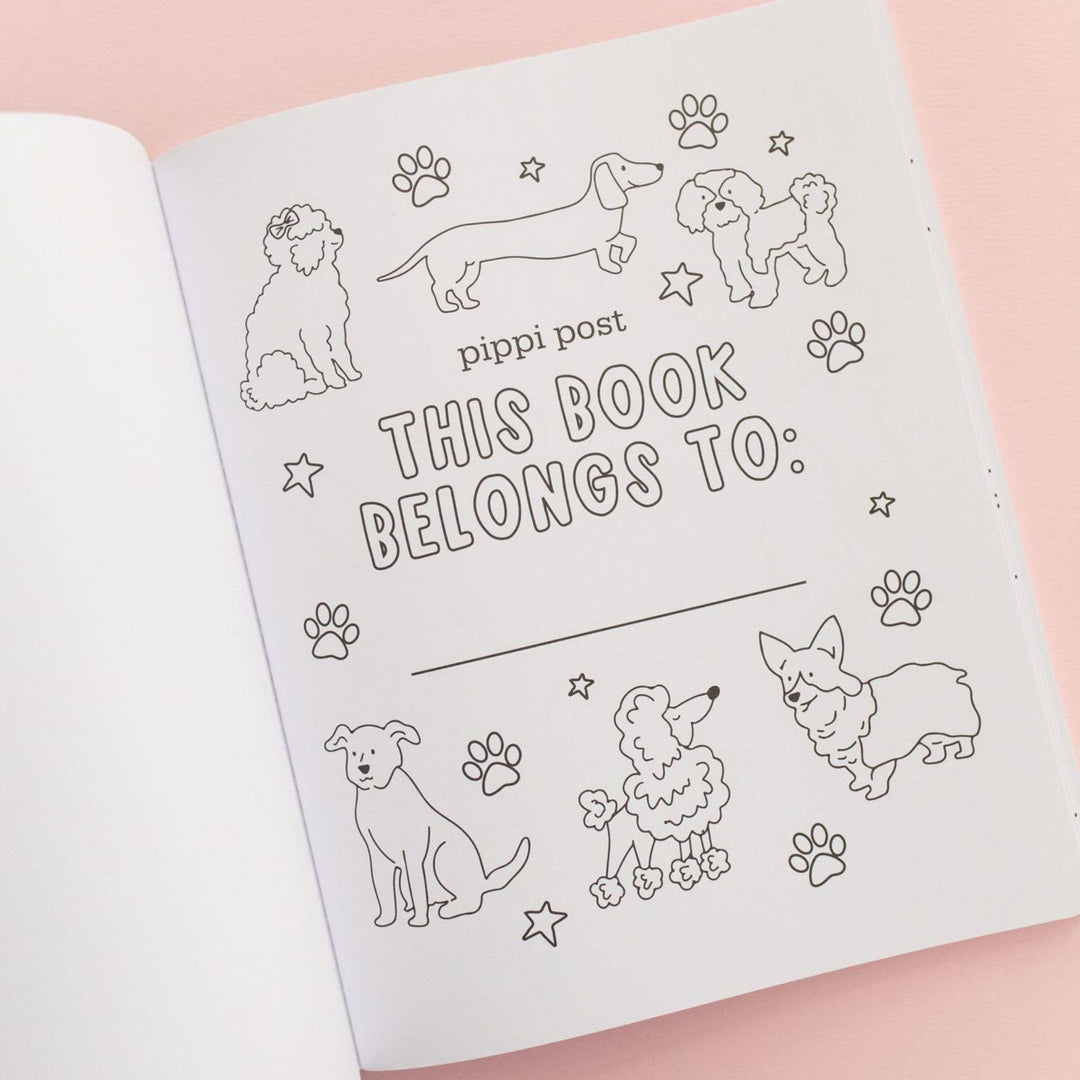 This book belongs to page with dachshund, corgi, and poodle outlines in the dog coloring book