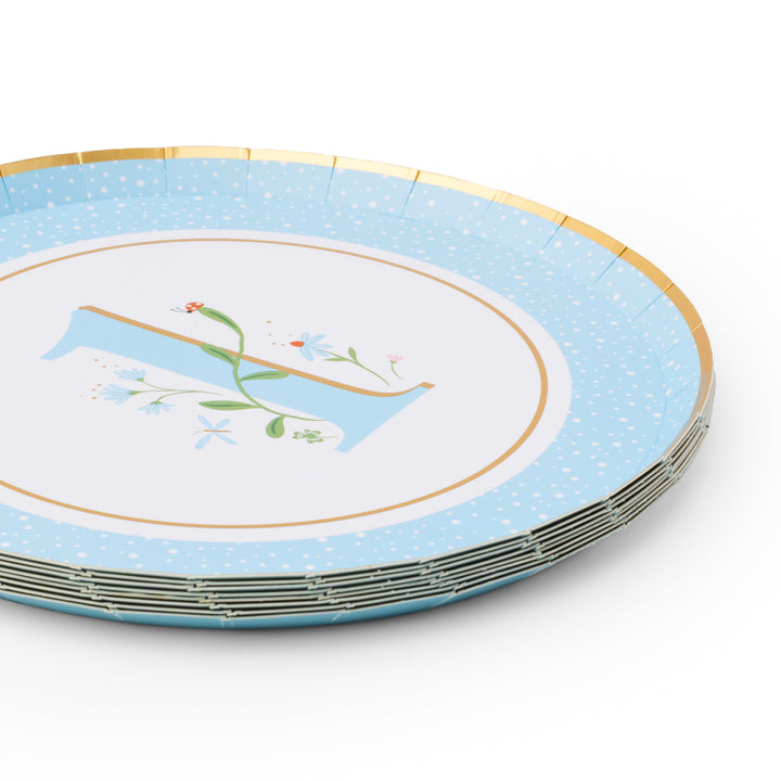 1ST BIRTHDAY SKY BLUE SMALL PLATES Bonjour Fete Plates 1ST BIRTHDAY SKY BLUE SMALL PLATES Bonjour Fete - Party Supplies