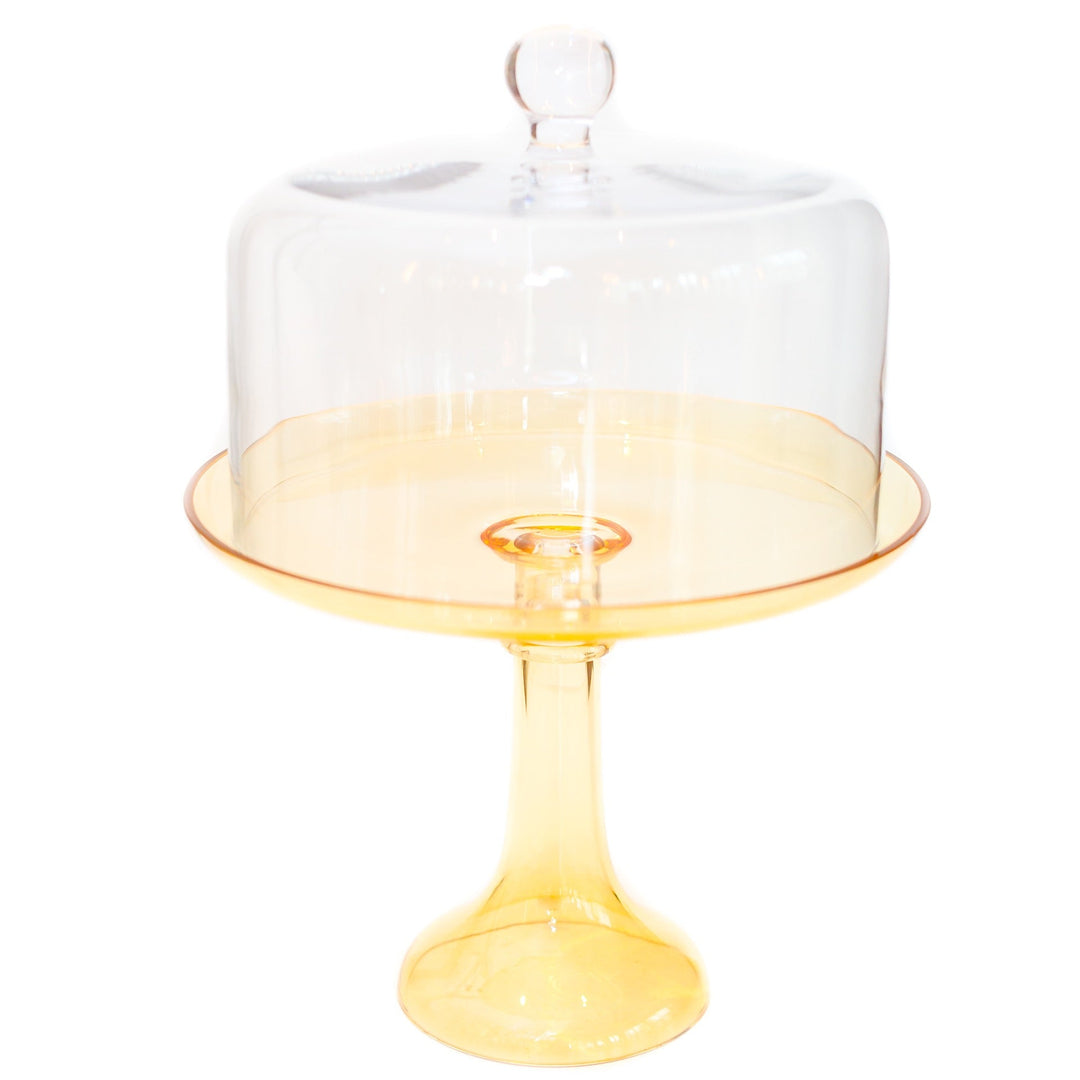 Estelle Cake Stand {Yellow} Estelle Colored Glass Cake Stand CAKE STAND Estelle Cake Stand {Yellow} Bonjour Fete - Party Supplies