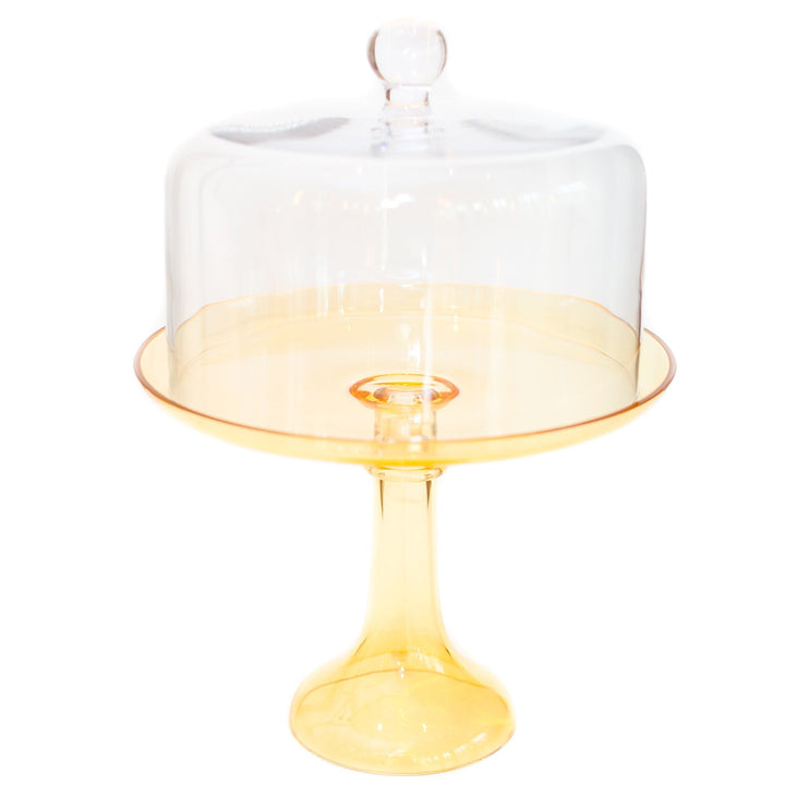 Estelle Cake Stand {Yellow} Estelle Colored Glass Cake Stand CAKE STAND Estelle Cake Stand {Yellow} Bonjour Fete - Party Supplies