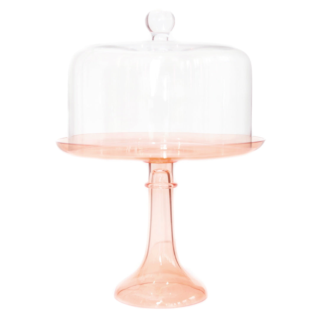 Estelle Cake Stand {Blush Pink} Estelle Colored Glass Cake Stand Blush Pink Estelle Cake Stand {Blush Pink} Bonjour Fete - Party Supplies