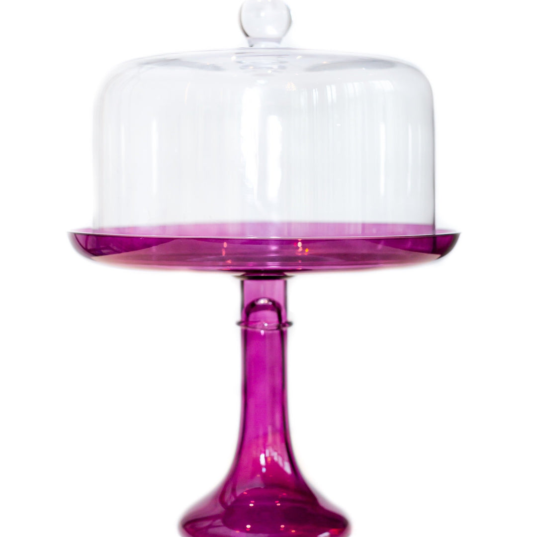 Estelle Cake Stand {Amethyst} Estelle Colored Glass Cake Stand CAKE STAND Estelle Cake Stand {Amethyst} Bonjour Fete - Party Supplies